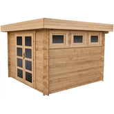 Abri en bois massif 9m² MODERNE traité marron 40mm Gardy Shelter Ma boutique